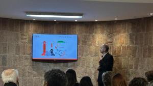 El director general de Amat Immobiliaris, Guifré Homedes, en un momento de la presentación de los resultados de 2024.