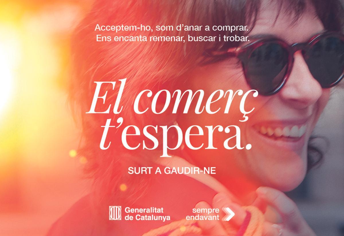 Imatge de la campanya del Govern per promocionar el comerç urbà. Imatge de la campanya del Govern per promocionar el comerç urbà.