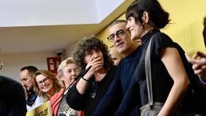 Xavier Godàs y su candidatura valorando la jornada electoral.